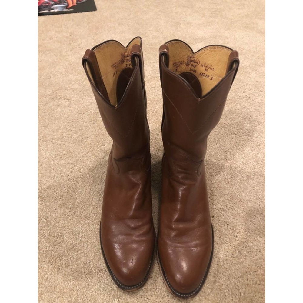 Justin leather boots size 10 men - Picture 3 of 9